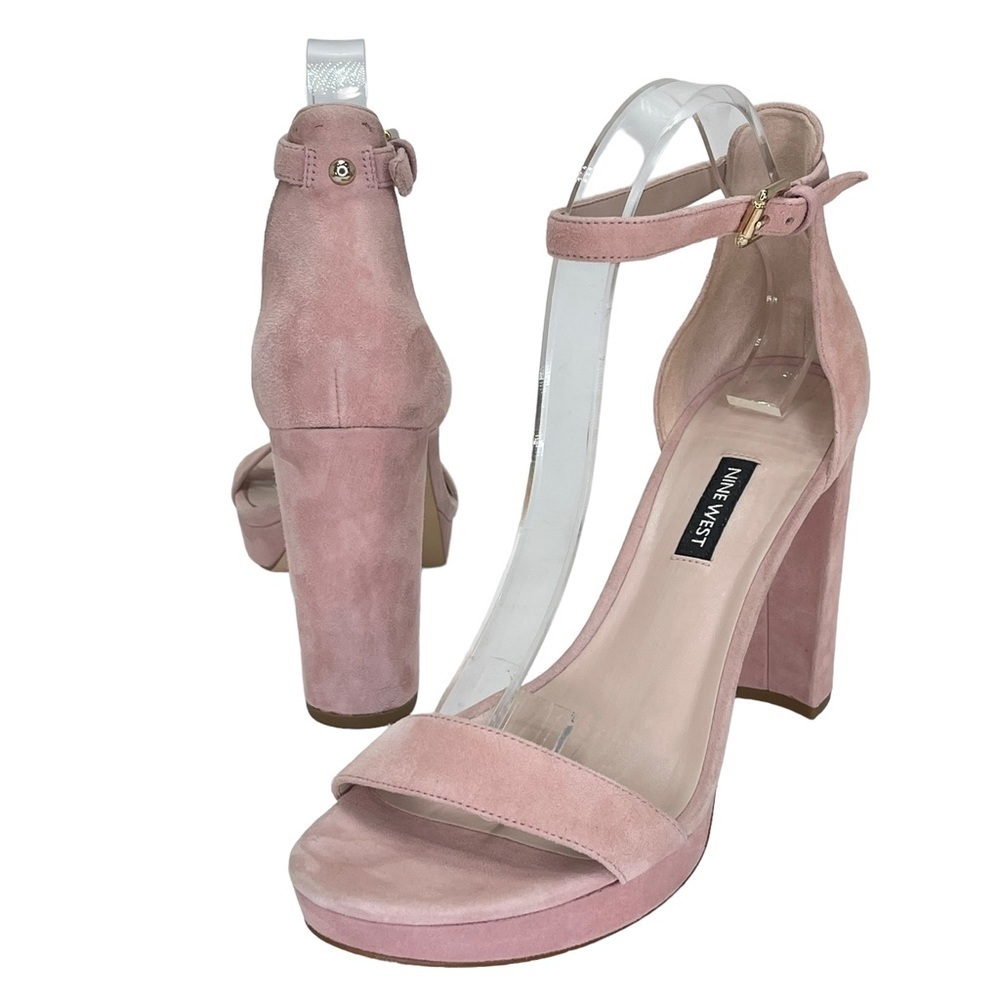 Nine West Dempsey Soft Pink Suede Leather Womens Heels Size 10M - Picture 15 of 16